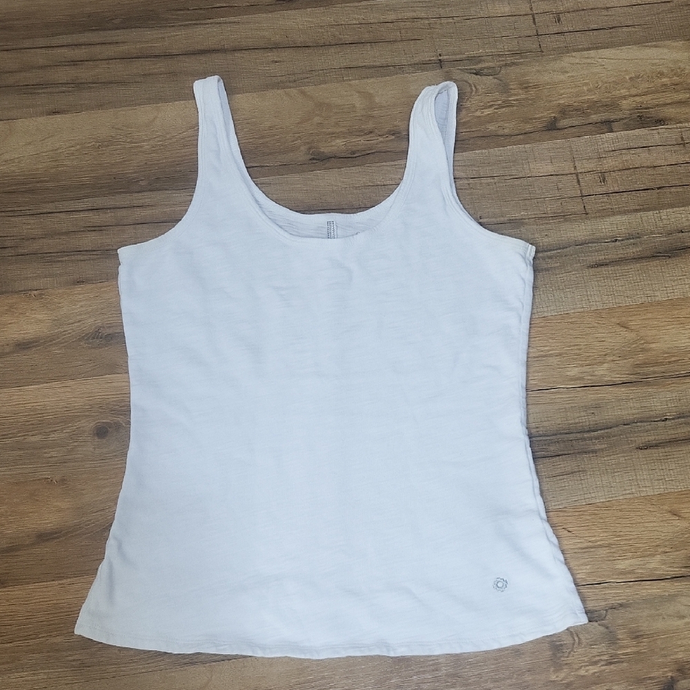 ERIN GRAY White Grey 100% Pima Cotton Sleeveless Tank